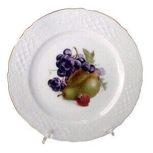 E&R Bavaria Orchard Golden Crown Plate Grapes Pear Strawberry #4 Germany Salad